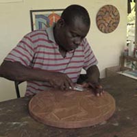 Le tembe sculpture sur bois koti tembe-peinture sur bois ou toile ferfi tembe