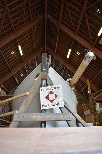 La Marie-Madeleine en cours de restauration au Chantier naval Bernard de Saint-Vaast-la-Hougue, 18 juin 2021. © Théo Le-bouc, 2021.