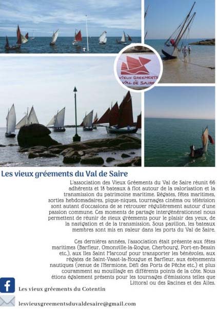 Présentation des activités de l’association des Vieux gréements du Val de Saire affichée lors des Journées du patrimoine. © Asso-ciation des Vieux gréements du Val de Saire, 2019.