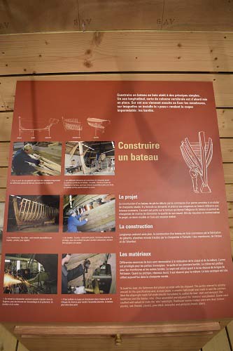 Support d’exposition consacrés à la construction navale au Musée maritime de Tatihou, 15 juin2021. © Théo Lebouc, 2021.