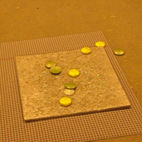 Palet fonte sur plaque de plomb